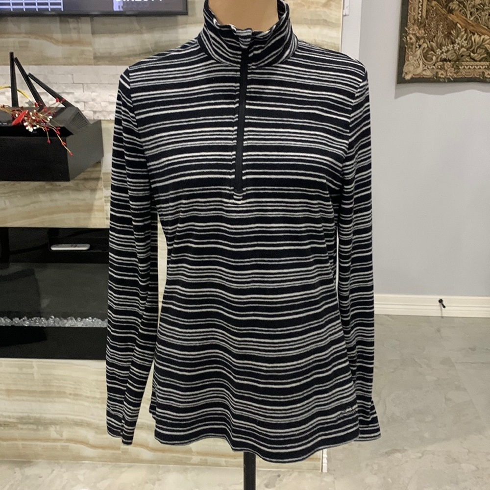 Eddie‎ Bauer Striped Quarter Zip Athletic Jacket. Size M (961)